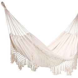 Hammock Chair Swing Hanging Cotton Rope Hammock Swing Chair for Indoor, Outdoor, Bedroom, Patio, Yard, Deck, Garden
