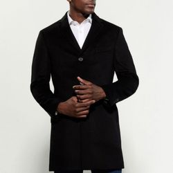 Cardinal Of Canada Wool Topcoat Dark Black Size XL  RETAIL $695