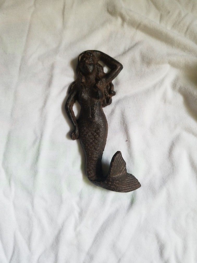 Metal Mermaid 6 Inches Long Wall Decor