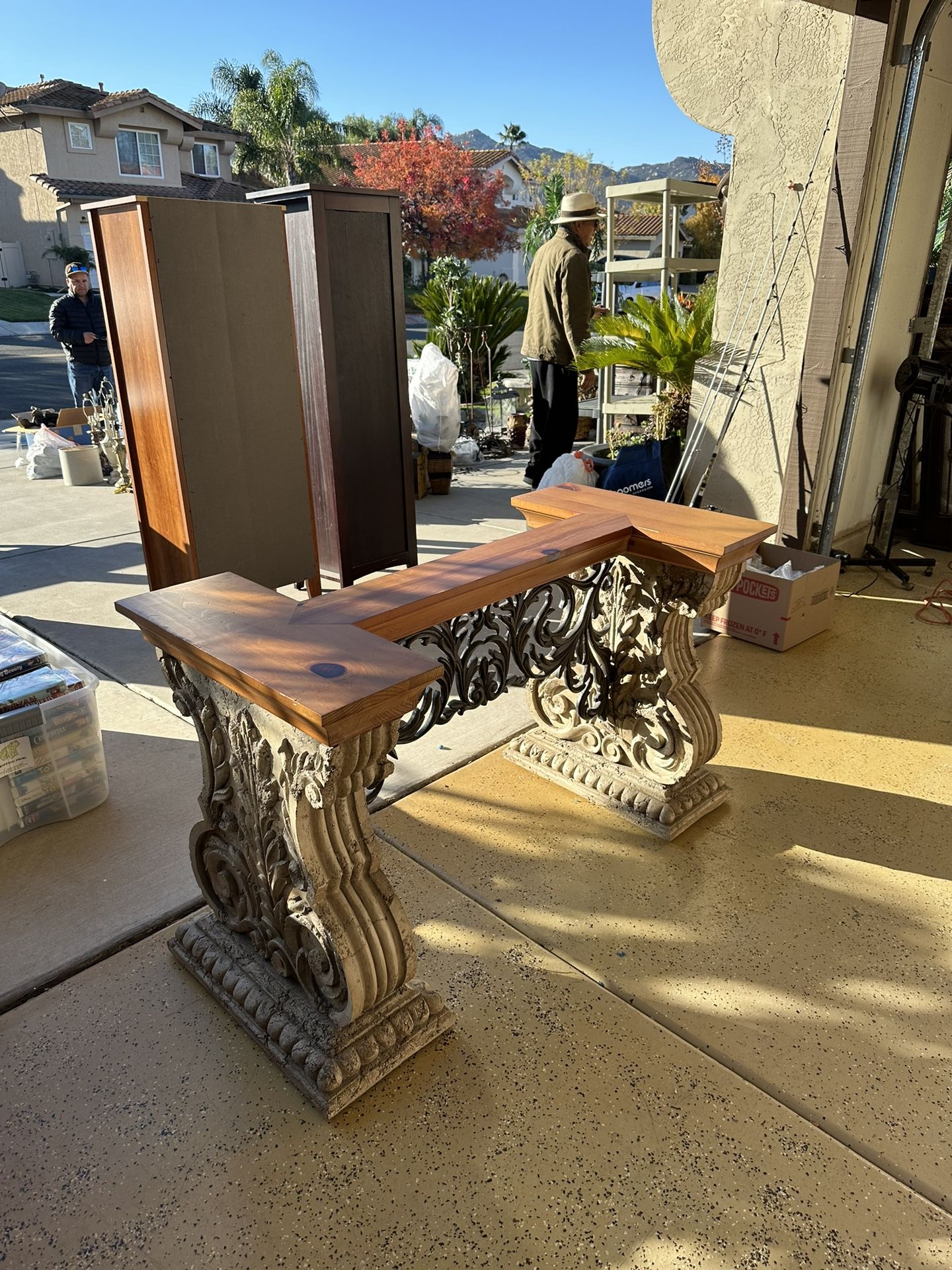 Wrought Iron Dining Table with Glass and Chairs