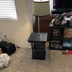 End Table/nightstand With Light And Wireless Charger