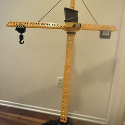Cat Construction Workforce Jumbo Tower Crane Set, 50-Inch RC Crane Toy with 360-Degree Rotation