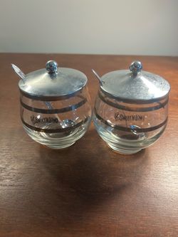 Vintage Sweet N Low-branded glass jars (with metallic lid & serving spoon)