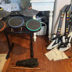 PowerX Guitar Controller Bundle Drum Set Drum Sticks Foot Pedal Music & Dance