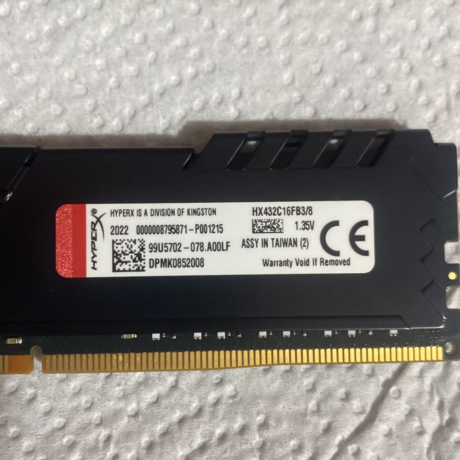 8gb Ram Two Sticks Of Ram HyperX Fury DDR4 8gb Sticks