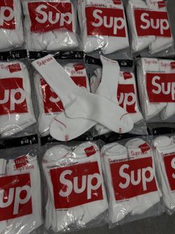Supreme x Hanes Crew Socks – 4 Pack ($8 singles)