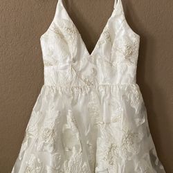 White Embroidered Skater Dress