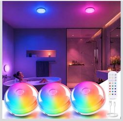 🆕 in 📦 3Pack Waterproof Shower Lights for Inside Shower,Rechargeable Mood Lighting with Remote&Touch Control,Wireless Ceiling Light for Bathroom,LED