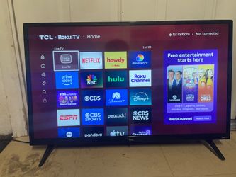 32 inch tlc Roku tv, onn large party speaker both for sale in fair condition