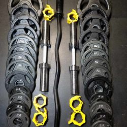 OLYMPIC WEIGHTS,CURLBAR AND DUMBBELLS 