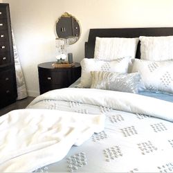 LEDA  Bed Frame, Night Stands and Dresser