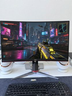 AOC 27" Curved Frameless Gaming Monitor QHD 2K, 144Hz FreeSync