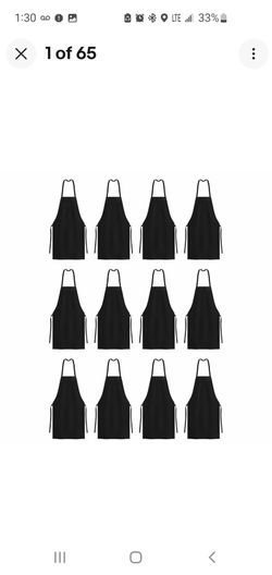 12 Pack of Kitchen Aprons - Full Bib Size Polyester Apron - Black Red or White