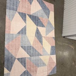 Washable Rug 5x8 Geometric Pattern