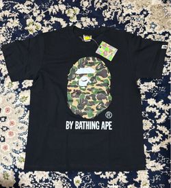 NWT BAPE Green Camo College Logo Tee - Black - Size M