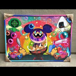 Framed pop art print drawn and costumed framed by my boyfriend!