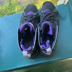 purple and Black Jordans 