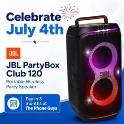 JBL Partybox Club 120 Speaker  - $1 DOWN TODAY, NO CREDIT NEEDED - 1 YEAR WARRANTY INCLUDED!