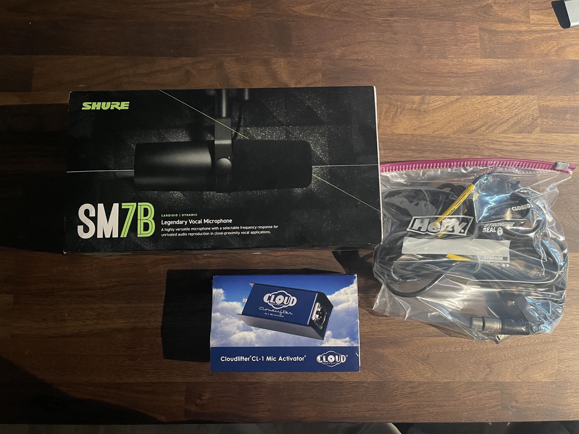 Legendary Vocal Microphone SM7B With Cloud Lifter CL1 Mic Activator + XLR Cable Bundle