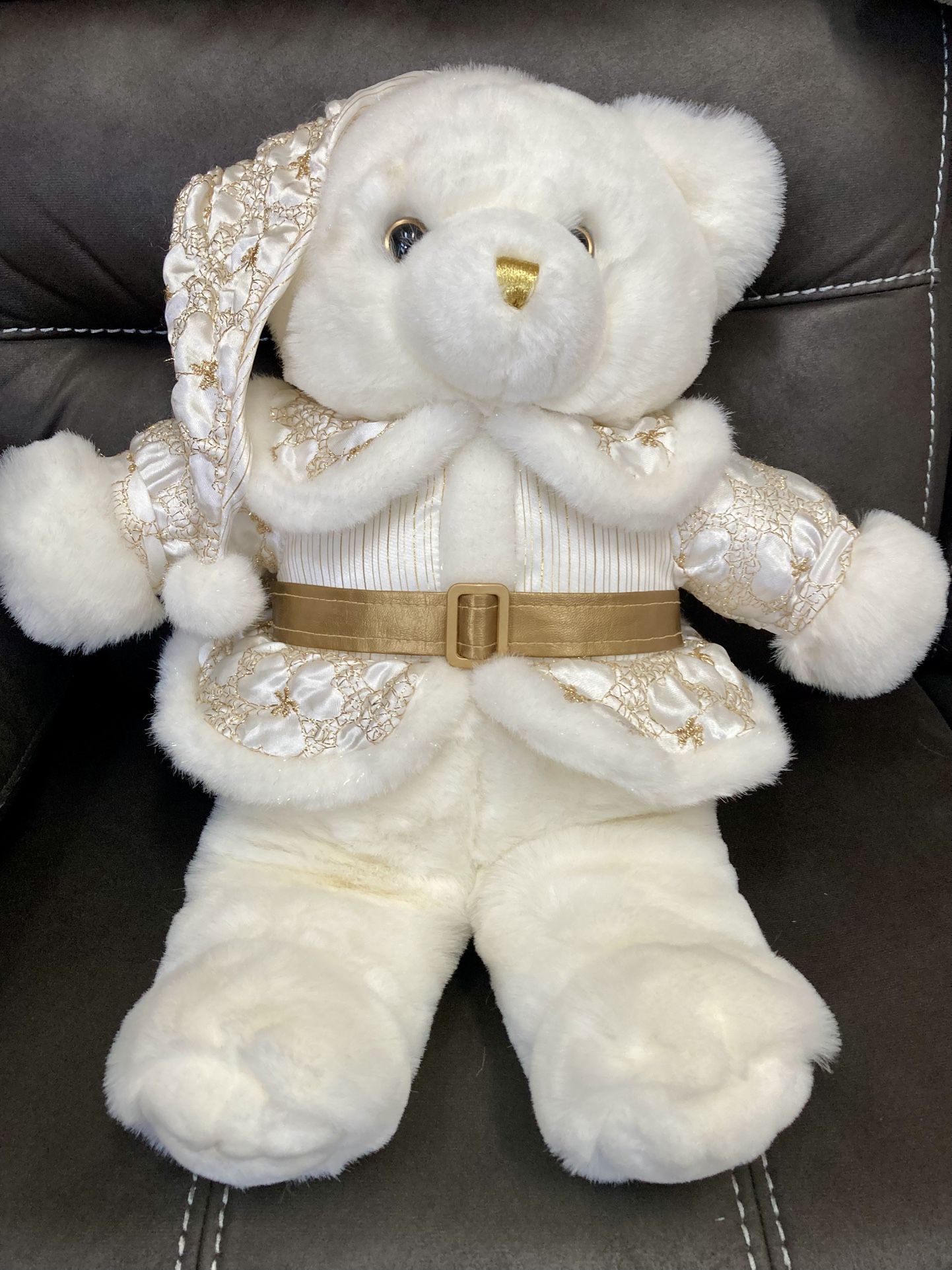Year 2000 Vintage Stuffed White Bear.