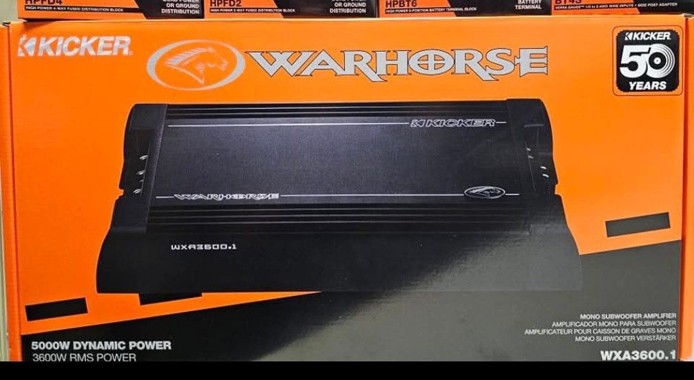 NEW POWERFUL KICKER WARHORSE AMP 3600.1