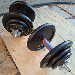 35lb Adjustable Dumbbells Weight Set Working Condition!!