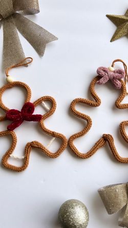Christmas Ornament Gingerbread Knitted Wire Ornaments Tree Ornaments