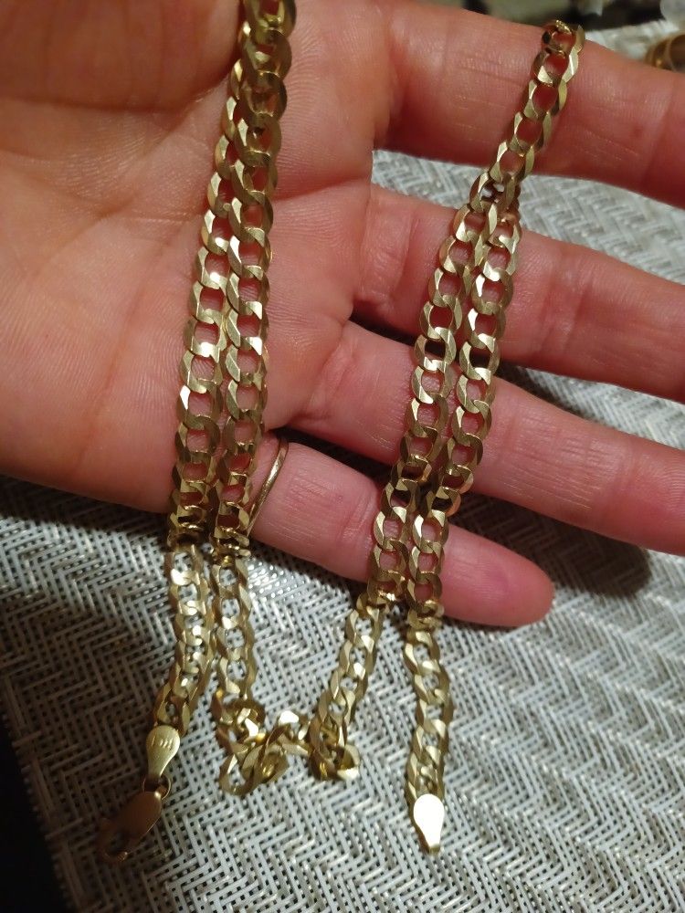 Cadena Estilo Cubano 14k Es Oro Solido.