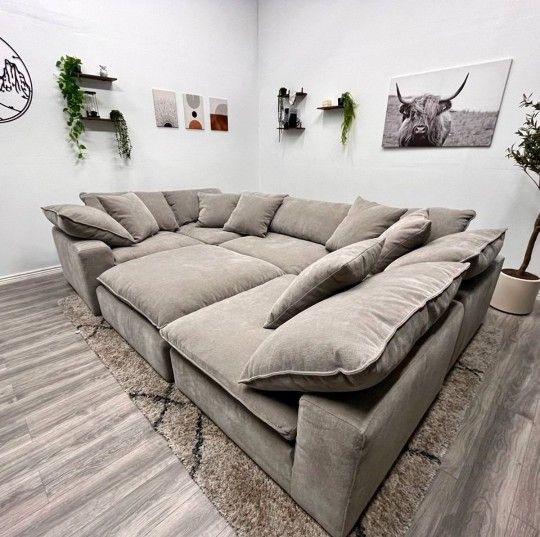 BIG CUSHION BRAND NEW GREY SECTIONAL SAME DAY DELIVERY 