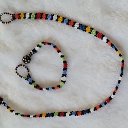 Fully Beaded Necklace and Bracelet Set