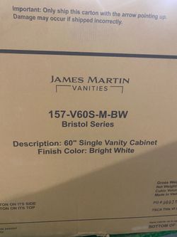Bristol 59.9 in. W x 22.9 in. D x 32.5 in. H Single Bath Vanity Cabinet Without Top in Bright White and