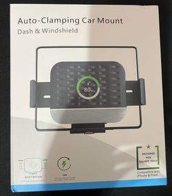 Auto clamping car mount dash and windshield