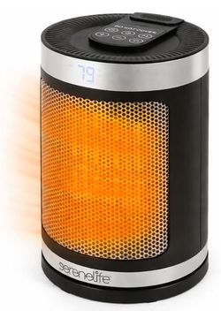 Smart Space Heater – 1500W Indoor Electric Heater with Thermostat, Remote Control, 12-hour timer