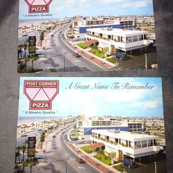 Vintage Postcards Corner Pizza - Clearwater Beach, Florida. Set Of Two.