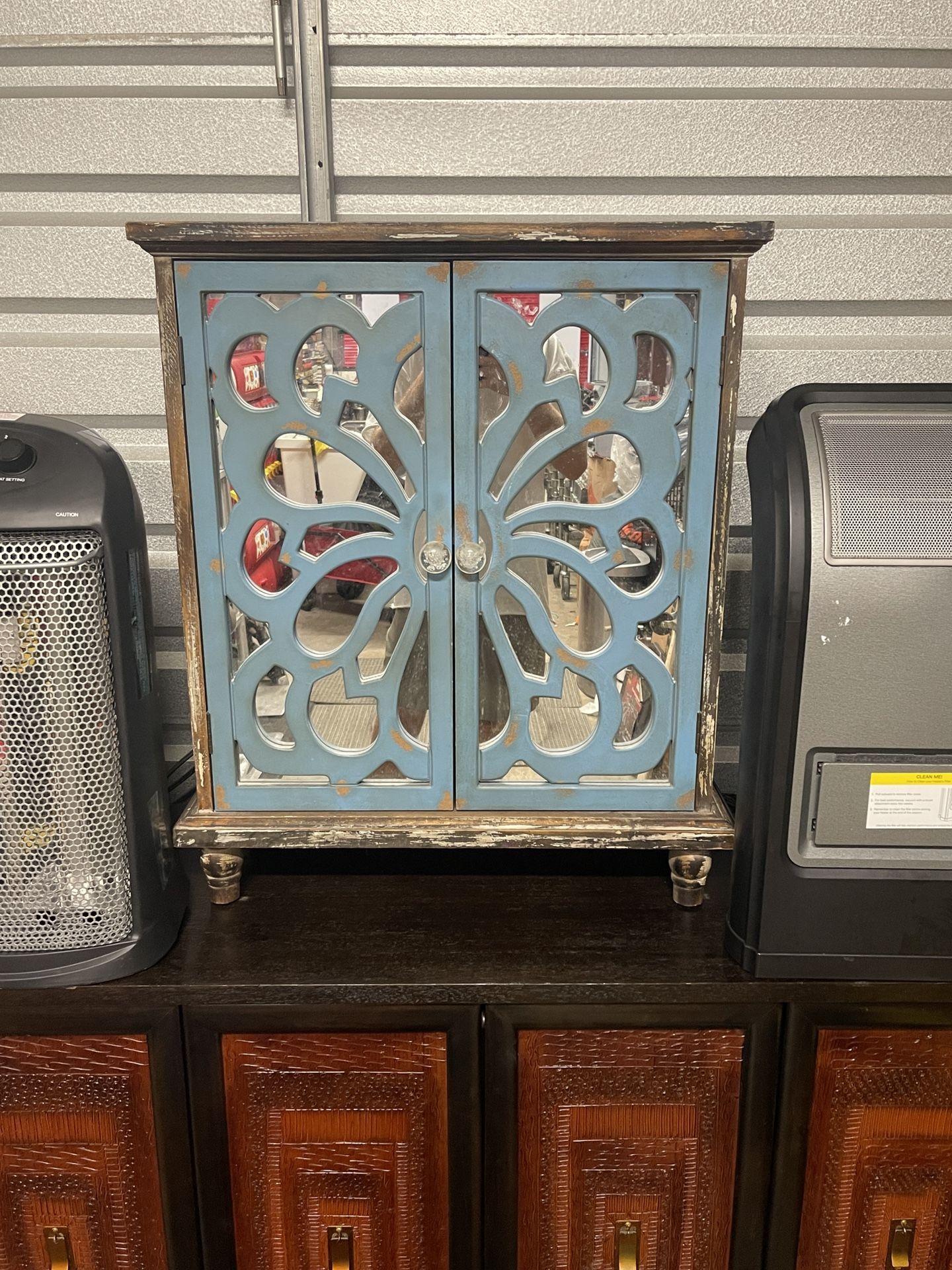 French Arched Mirror Doors Dual Tone Sideboard/Buffet Table