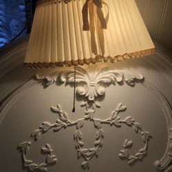 Adorable Antique Pleated Headboard Reading Lamp 