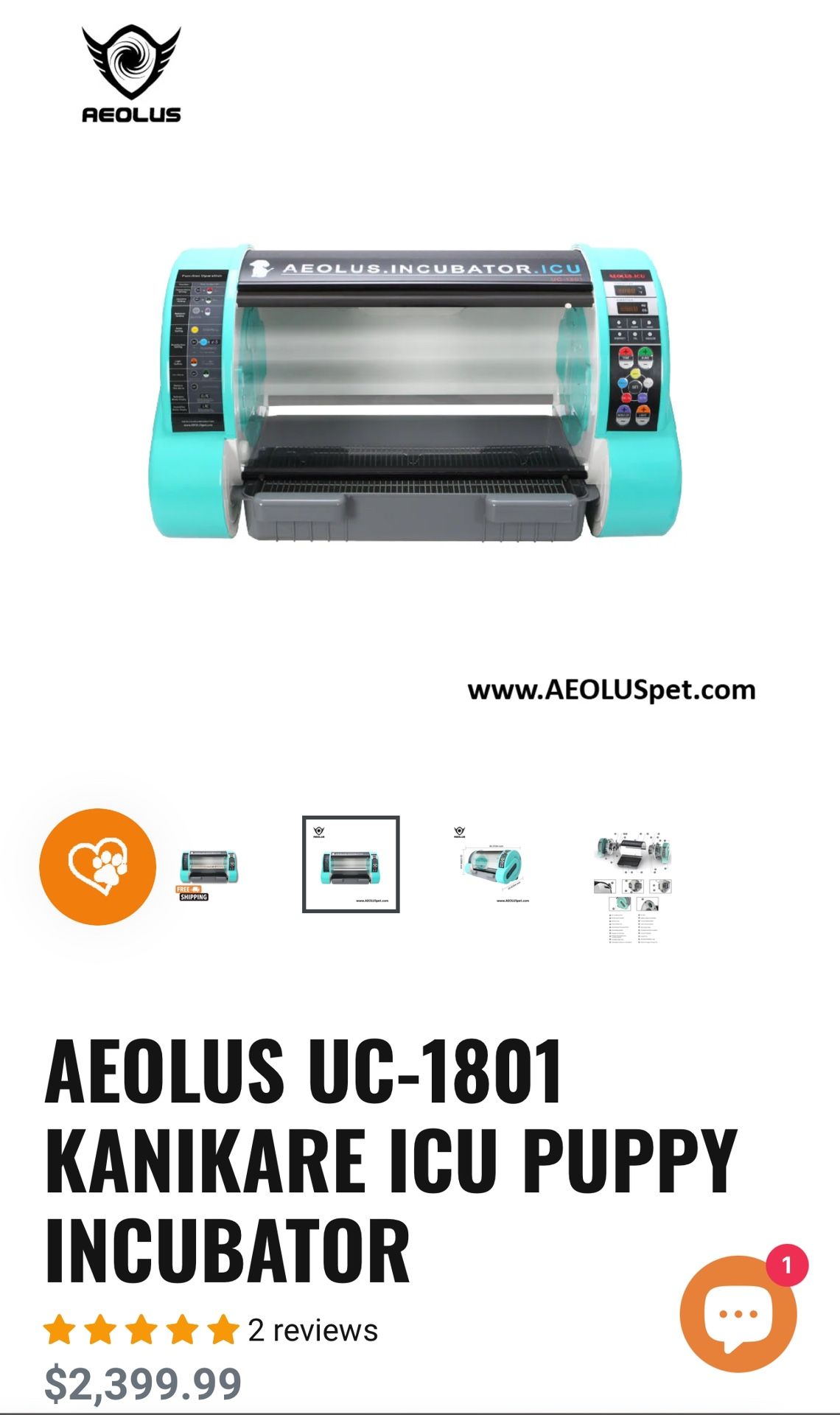 AEOLUS PUPPY INCUBATOR