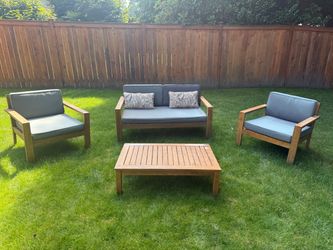 4-Piece Outdoor Wood Patio Furniture Set