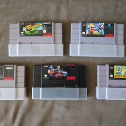 Lot of Five (5) Super Nintendo SNES Games - Tested/Loose