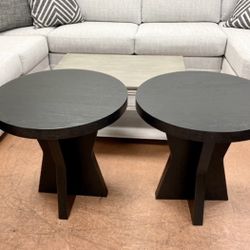 New Set (2) Black End Tables — SPECIAL 