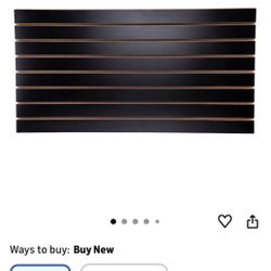 4 ft x 2 ft Horizontal Black Slatwall Panels for Wall (24"H x 48"L) - Pack of 2