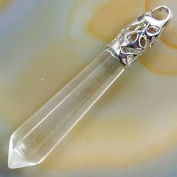 Clear crystal pendant, 2 and 1/2 inches long
