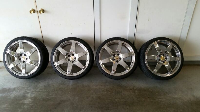 18" alt chrome ciber rims tire size (215/35zr18)