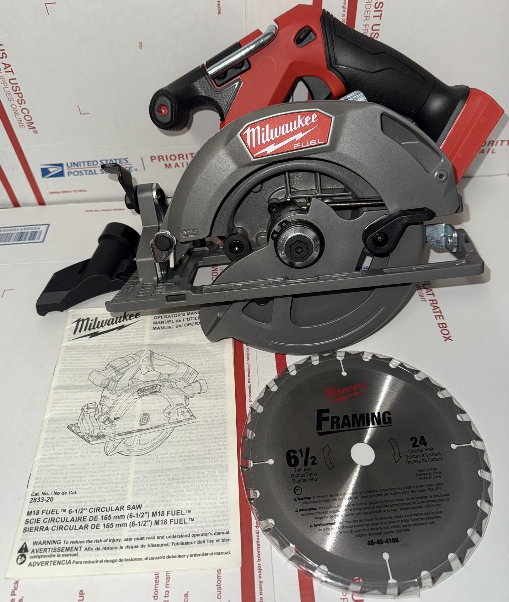 Milwaukee M18 Fuel 6-1/2” Circular Saw. Tool Only. Model #2833-20.