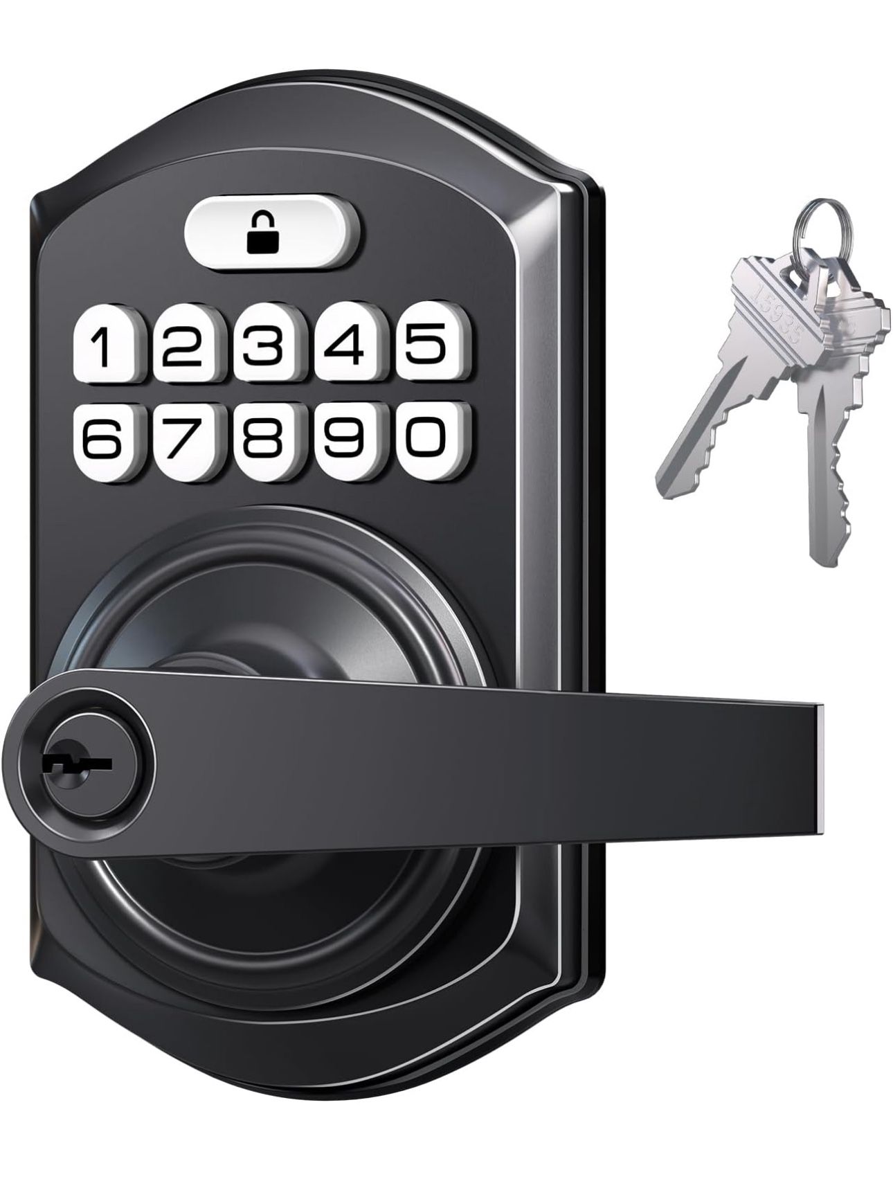 TEEHO TE004 Keyless Entry Keypad Door Lock with Handle - Smart Digital Electronic Lock for Interior Door with Anti-Peeping, Auto Lock & Passage Mode -