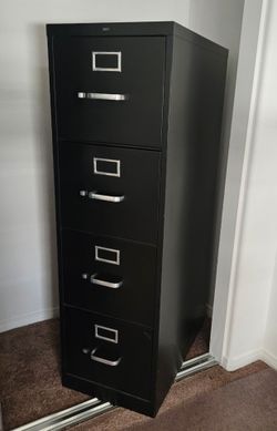 HON 4-Drawer Metal File Cabinet - Black