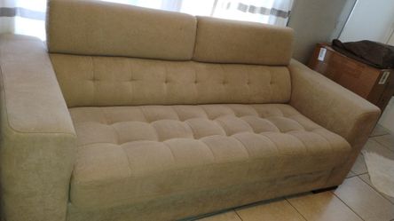 Modern Beige Full Size Pull out Sofa Matress