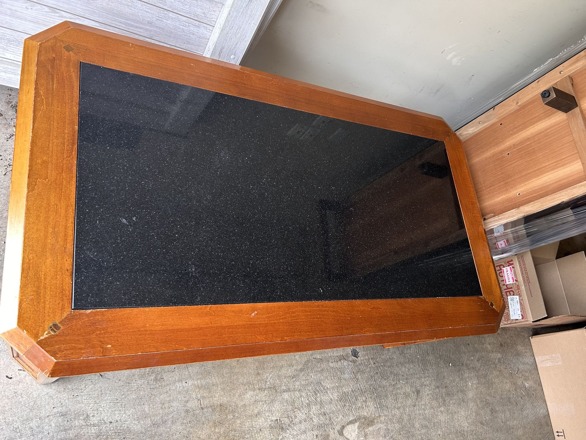 Hardwood Frame, Granite Top Coffee Table