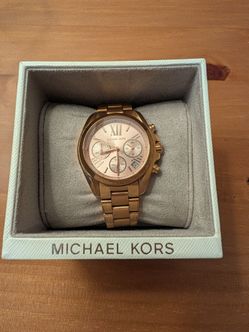 Michael Kors Women's Chronograph Mini Bradshaw Rose Gold-Tone Stainless Steel Bracelet Watch