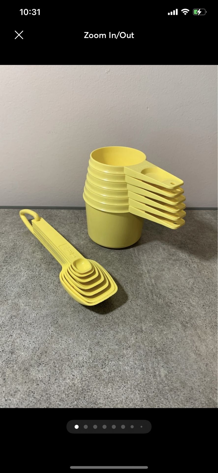 Vintage Tupperware Yellow Measuring Cups and Spoons